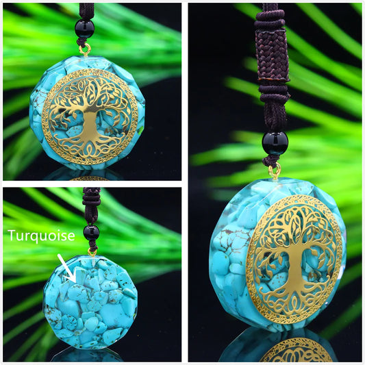 Pendentif Orgonite "Anahata" en Turquoise