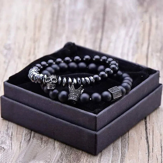 Bracelet de force pour homme Hematite - Titane