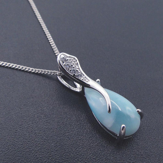 Pendentif Goutte en Larimar