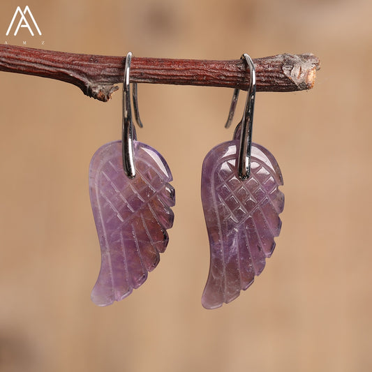 Boucles d'Oreilles "Aile d'Ange" en Pierres Naturelles