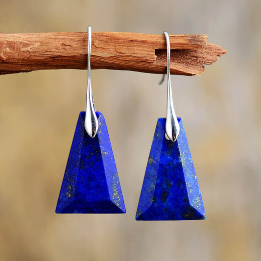 Boucles d'Oreilles Minimalistes en Lapis Lazuli