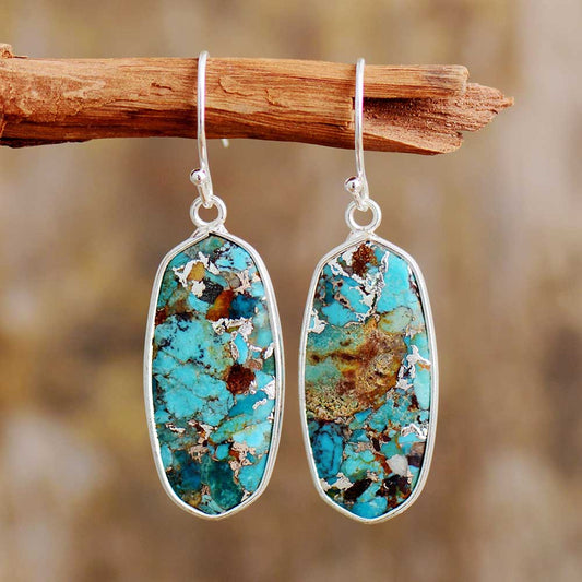 Boucles d'Oreilles Pendantes en Turquoise