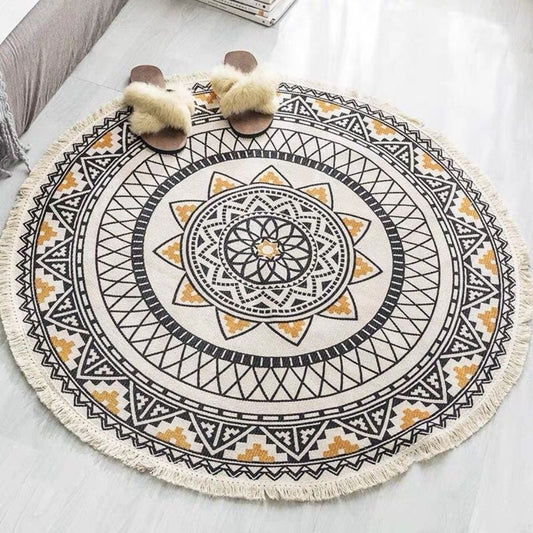 Tapis Rond Ethnique Mandala